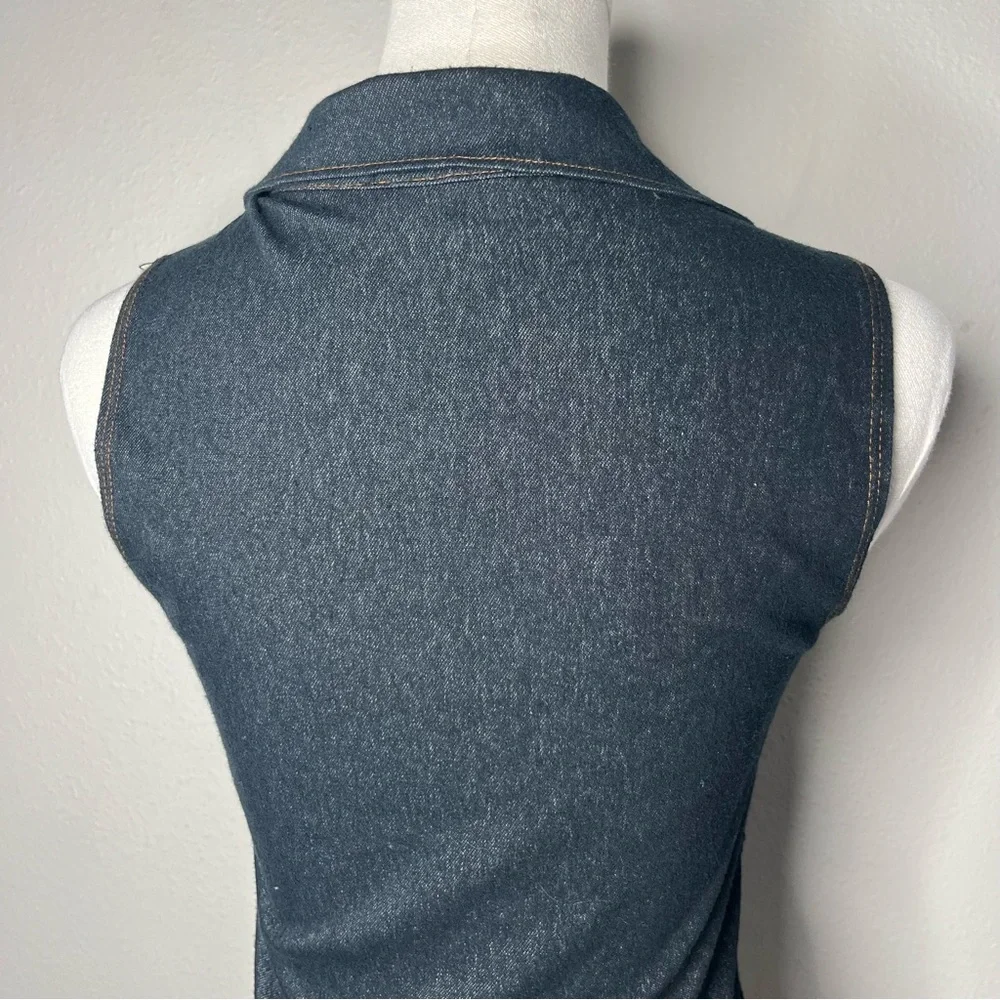 Y2K Vintage Moa Moa Demin Collared V Neck Corset Top Boho Western Going Out - Picture 6 of 8